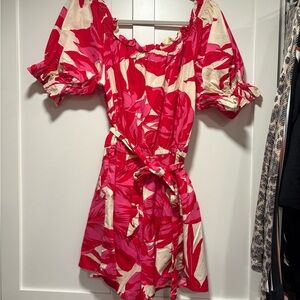 Flying Tomato Red and Cream Floral Top